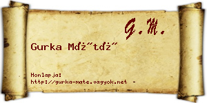 Gurka Máté névjegykártya